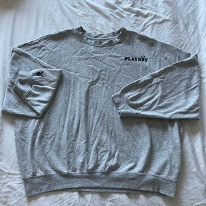 Playboy “Basic Crewneck” Grey with Black Logo Size Large
